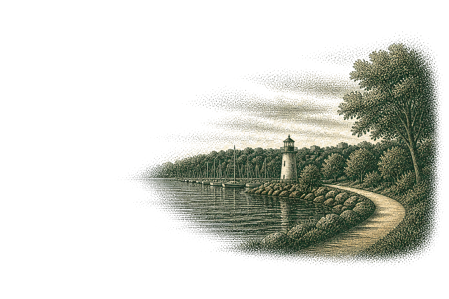 Pointillist regional illustration for Durham Region.