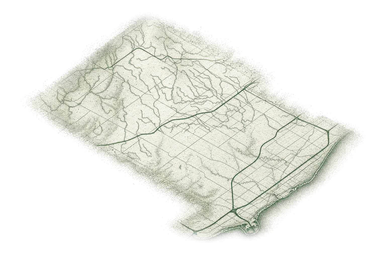 Editorial map of Halton Region with four highlighted communities.