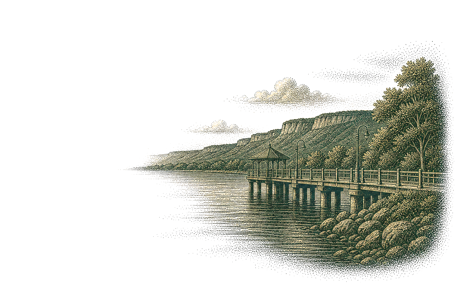 Pointillist regional illustration for Halton Region.