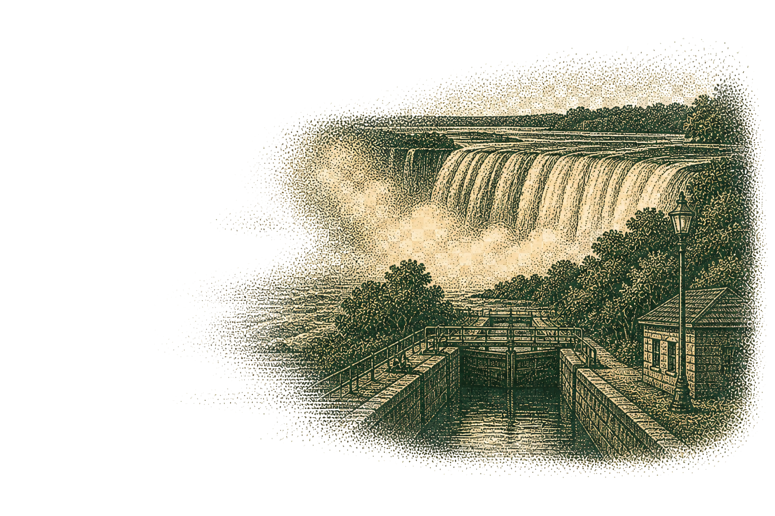 Pointillist regional illustration for Niagara Region.
