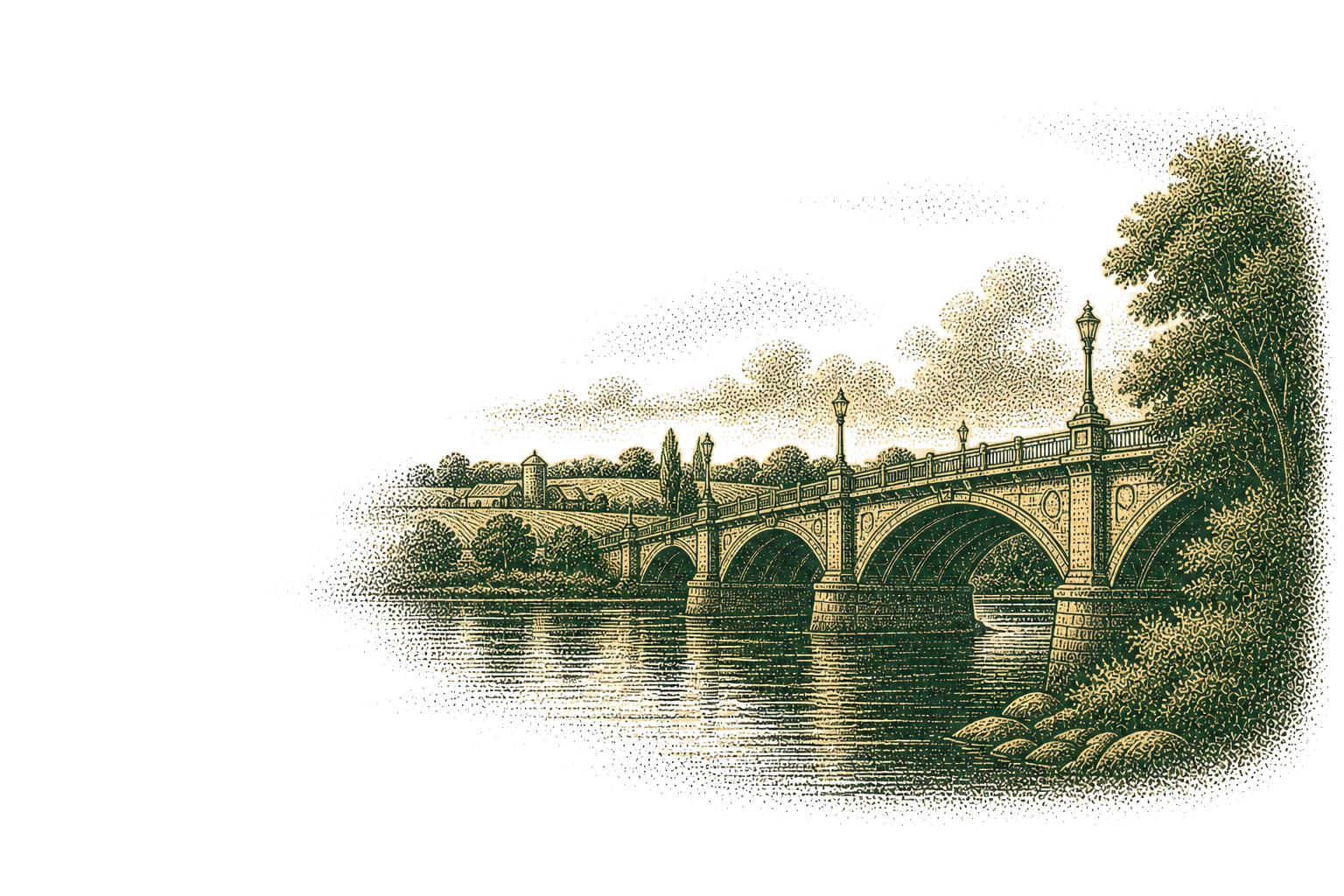 Pointillist regional illustration for Southwestern Ontario.